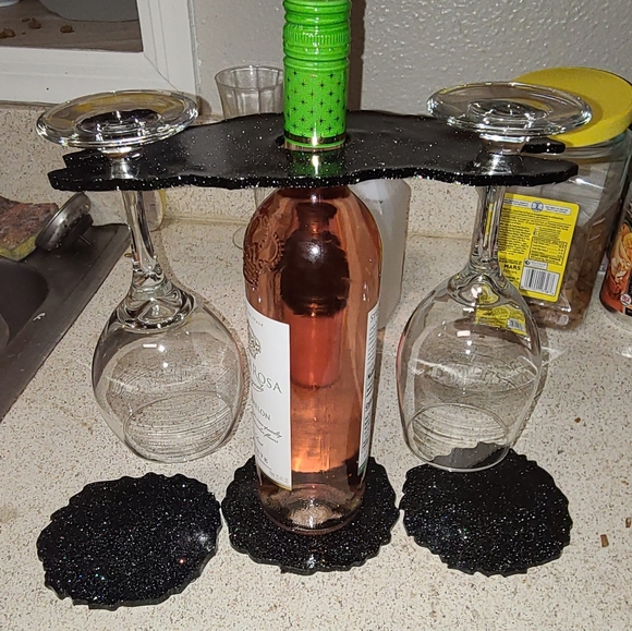 Wine bottle glass holder - Picture 3 of 6